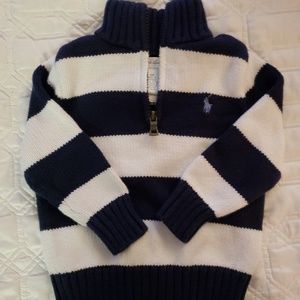 Ralph Lauren, striped half zip 18 mo